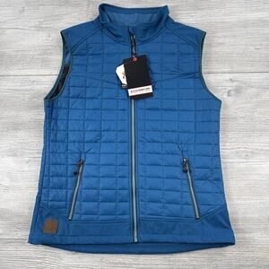 Little Donkey Andy Puffer Vest Womens Large Blue Quilted Thermal Preppy NWT